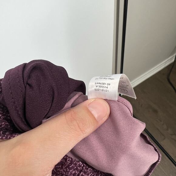 Athleta Printed Mesh Racer Run 4” Shorts in Purple - Picture 8 of 8